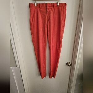 Louis Castel Mens Size 36 Orange/Red  Nylon Blend Golf Pants Flat F…